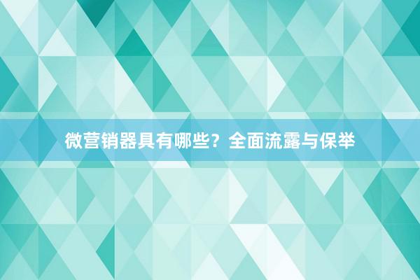 微营销器具有哪些？全面流露与保举